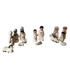Nativity Set 14 piece Jesus Mary Joseph 3 Wise Men Animals Angel Made In Mexico